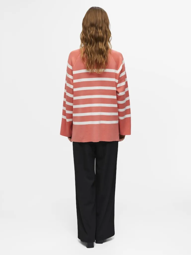 OBJESTER LS KNIT TOP NOOS georgia peach