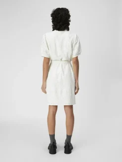 OBJFEODORA S/S SHORT DRESS NOOS cloud dancer