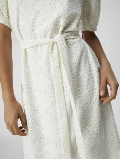 OBJFEODORA S/S SHORT DRESS NOOS cloud dancer