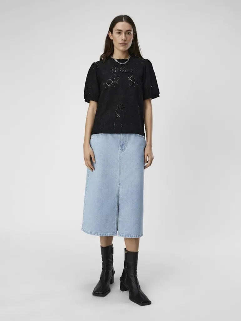 OBJFEODORA S/S TOP NOOS black