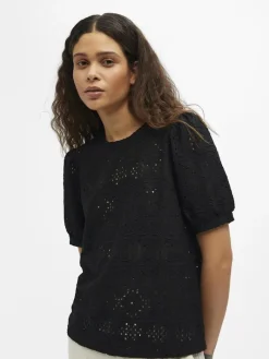 OBJFEODORA S/S TOP NOOS black