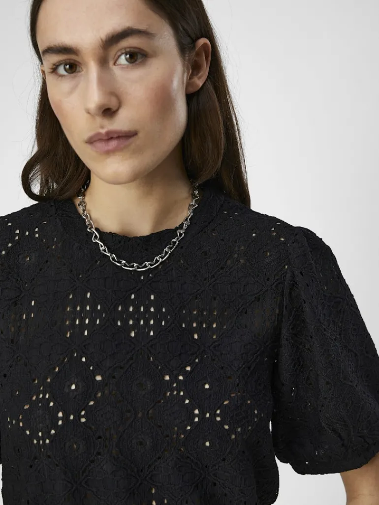OBJFEODORA S/S TOP NOOS black