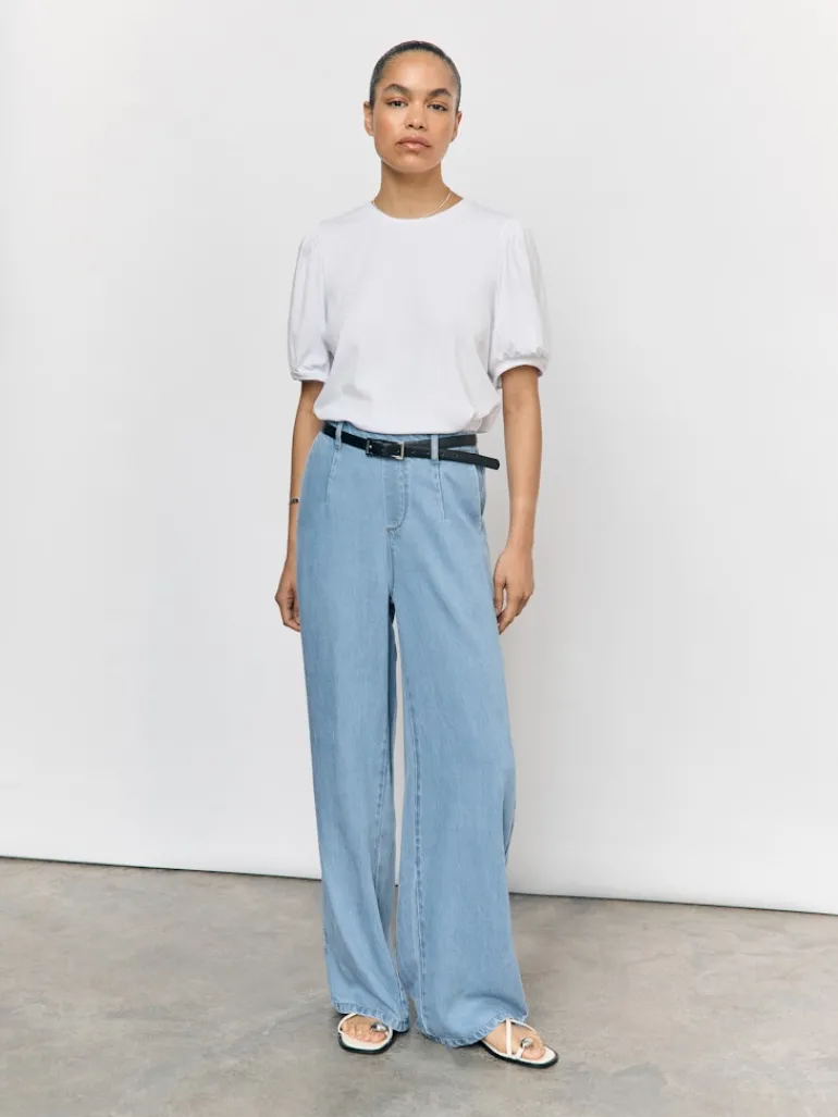 OBJFRAME LISA WIDE MW PANT NOOS light blue denim