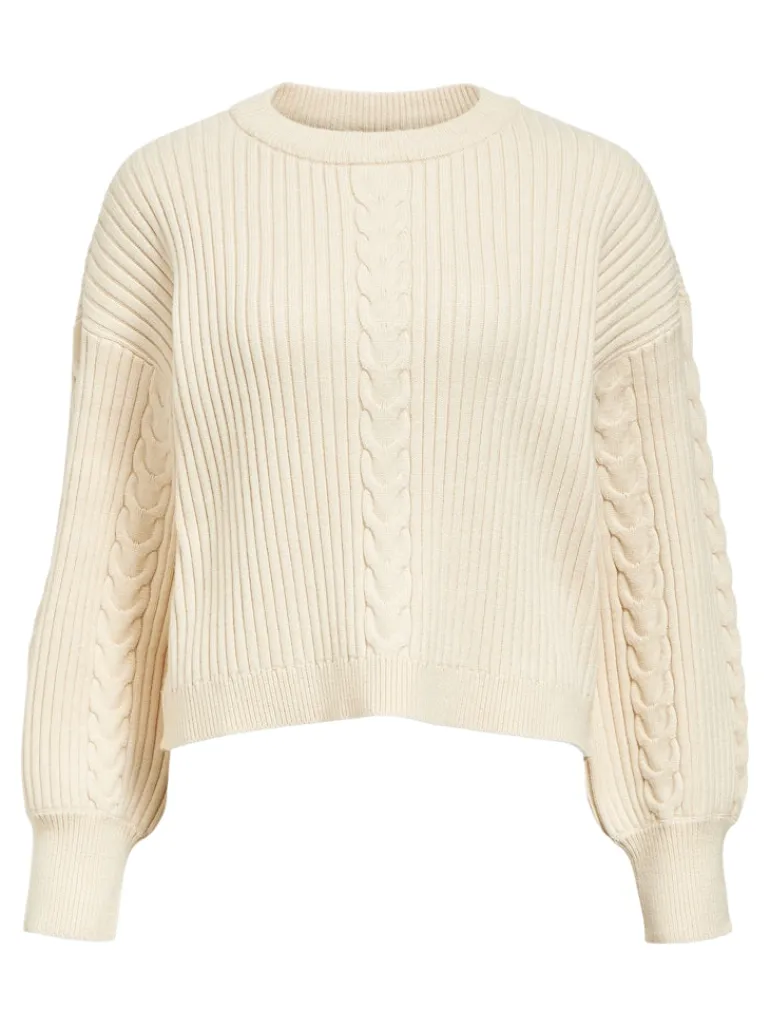 OBJJONY LO L/S KNIT PULLOVER 136 sandshell