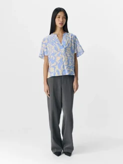 OBJKARINA S/S RE V-NECK TOP NOOS sandshell