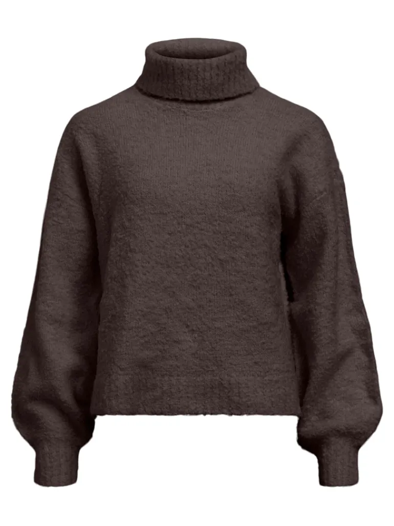 OBJKIMIA L/S LO KNIT PULLOVER 141 seal brown