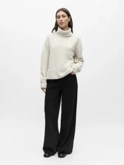 OBJKIMIA L/S LO KNIT PULLOVER 141 white sand