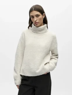 OBJKIMIA L/S LO KNIT PULLOVER 141 white sand