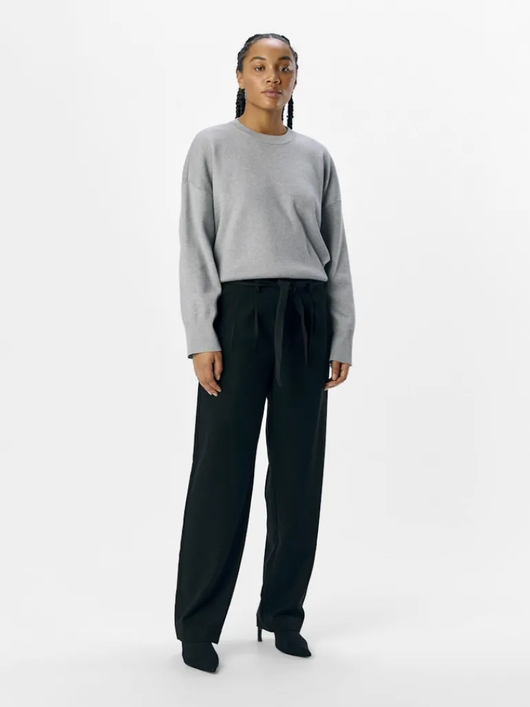 OBJLISA MW STRAIGHT TIE PANT DIV black