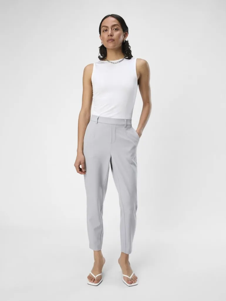 OBJLISA SLIM PANT NOOS light grey melange