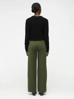 OBJLISA WIDE PANT NOOS dunkelgrün2