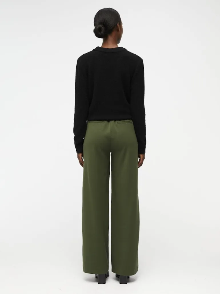 OBJLISA WIDE PANT NOOS dunkelgrün2