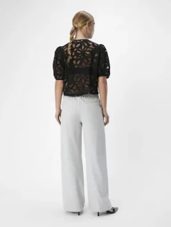 OBJLISA WIDE PANT NOOS light grey melange