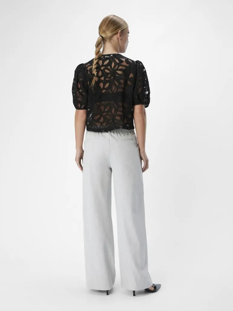OBJLISA WIDE PANT NOOS light grey melange