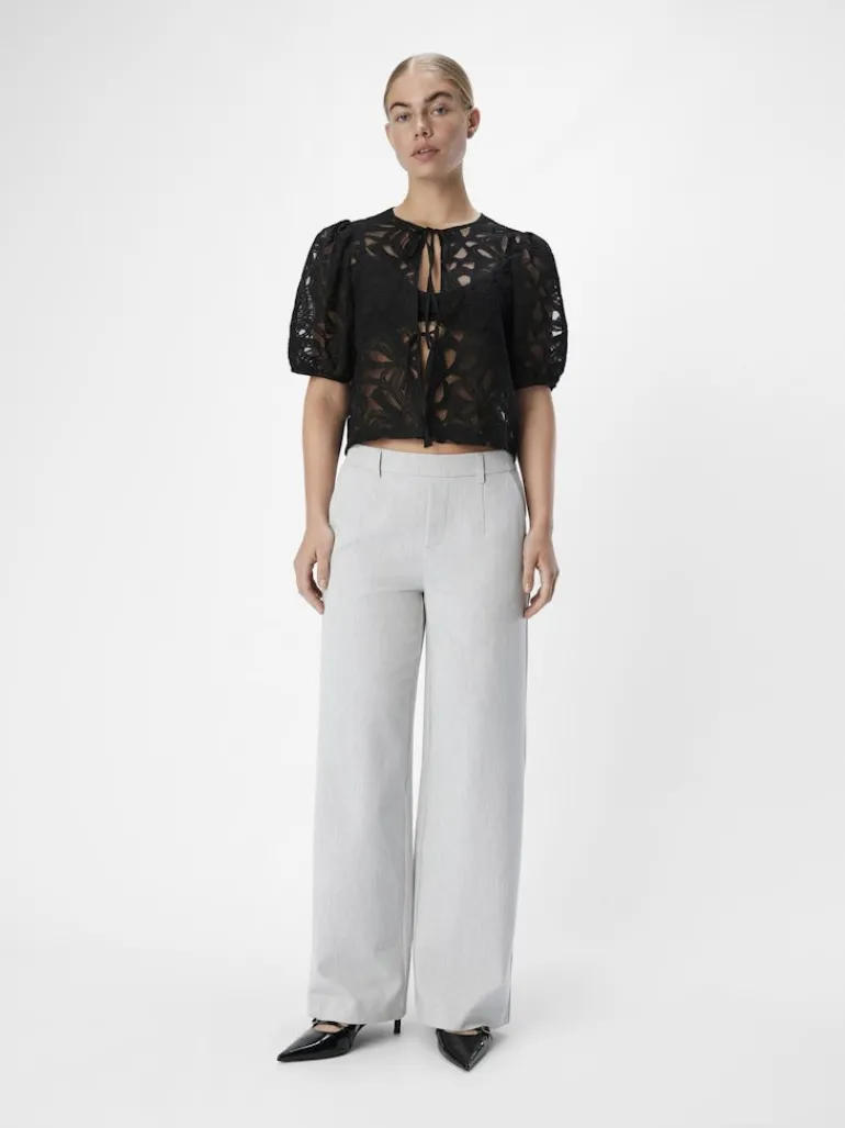 OBJLISA WIDE PANT NOOS light grey melange