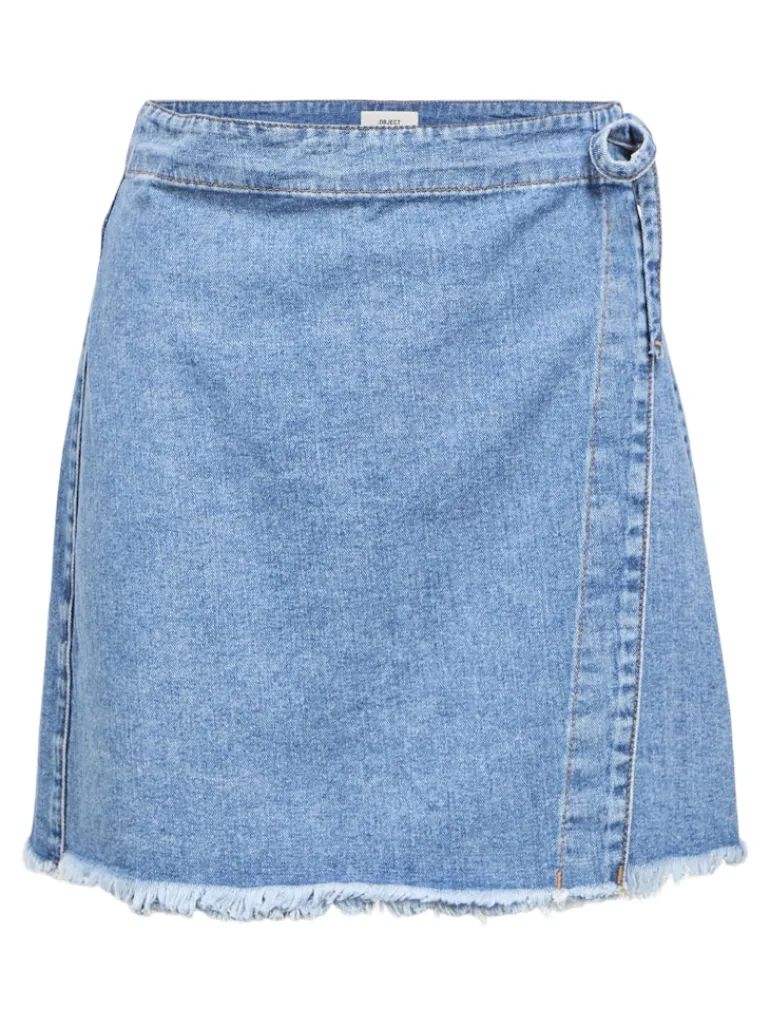 OBJMELIA MW SHORT SKIRT 138 light blue denim