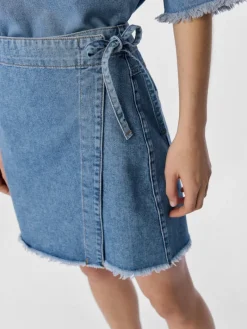 OBJMELIA MW SHORT SKIRT 138 light blue denim