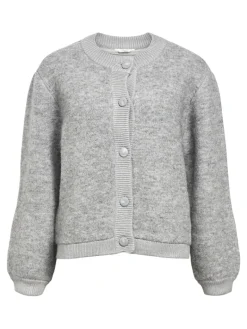 OBJMERLE LS LO KNIT BOMBER NOOS medium grey melange