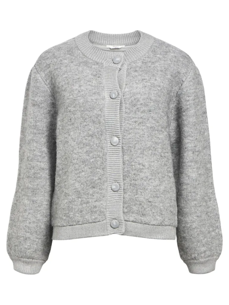 OBJMERLE LS LO KNIT BOMBER NOOS medium grey melange
