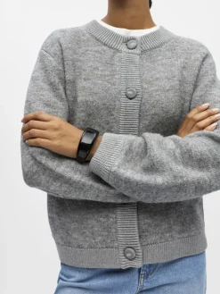 OBJMERLE LS LO KNIT BOMBER NOOS medium grey melange