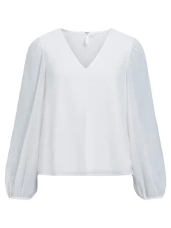 OBJMILA RE L/S V-NECK TOP NOOS cloud dancer