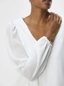 OBJMILA RE L/S V-NECK TOP NOOS cloud dancer