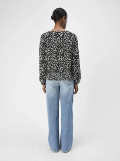 OBJMILA RE L/S V-NECK TOP NOOS sandshell