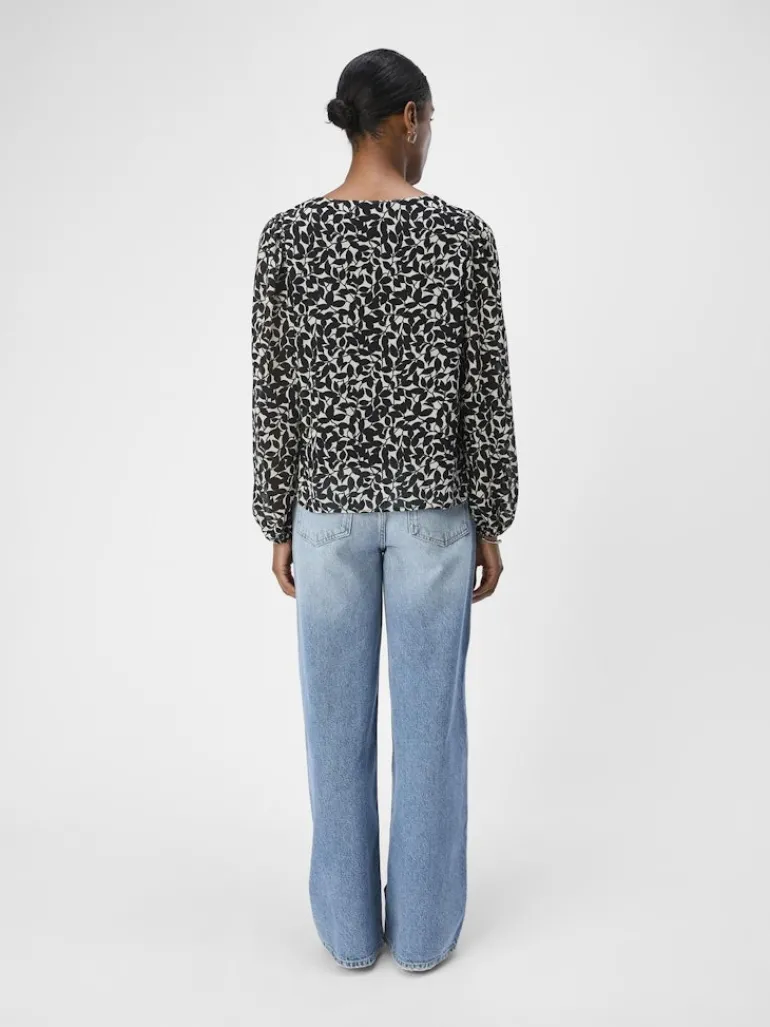 OBJMILA RE L/S V-NECK TOP NOOS sandshell