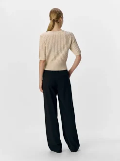 OBJNOEMI KNIT 2/4 RE CARDIGAN 138 sandshell