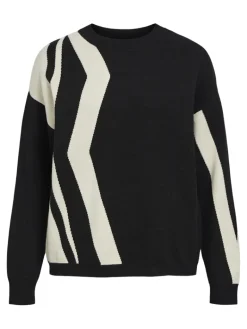 OBJRAY LO L/S KNIT PULLOVER AOP NOOS black4