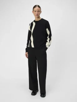 OBJRAY LO L/S KNIT PULLOVER AOP NOOS black4