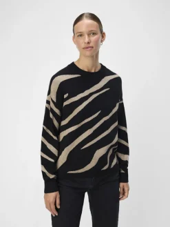 OBJRAY LO L/S KNIT PULLOVER AOP NOOS black5
