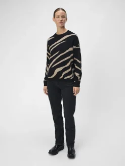OBJRAY LO L/S KNIT PULLOVER AOP NOOS black5