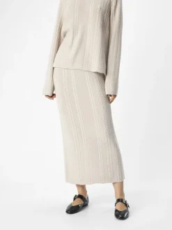 OBJREYNARD HW CABLE KNIT SKIRT DIV silver gray