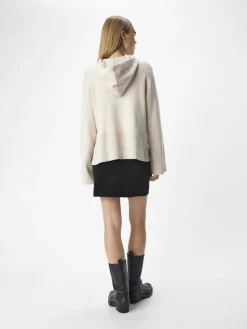 OBJREYNARD L/S LO KNIT HOODIE DIV silver gray