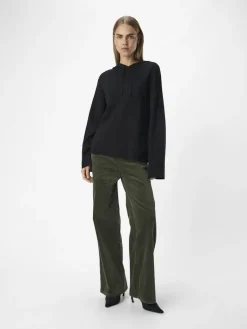 OBJREYNARD L/S LO KNIT HOODIE DIV black