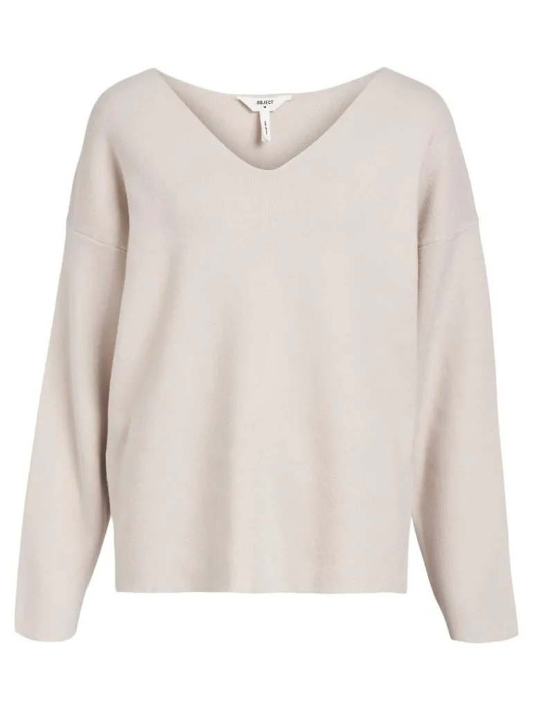 OBJREYNARD V-NECK PULLOVER NOOS silver gray