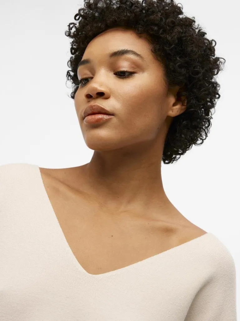 OBJREYNARD V-NECK PULLOVER NOOS silver gray