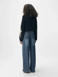 OBJROSIE MW WIDE JEANS NOOS medium blue denim