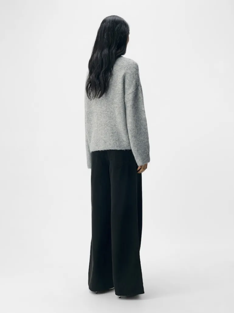 OBJSAGGIA LS LO PULLOVER NOOS medium grey melange