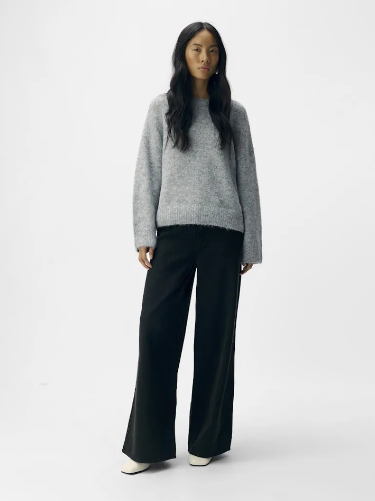 OBJSAGGIA LS LO PULLOVER NOOS medium grey melange