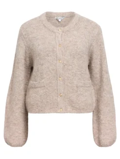 OBJSAGGIA RE L/S KNIT CARDIGAN NOOS humus
