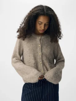 OBJSAGGIA RE L/S KNIT CARDIGAN NOOS humus