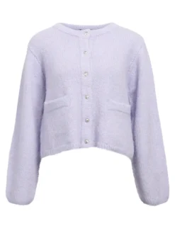 OBJSAGGIA RE L/S KNIT CARDIGAN NOOS baby lavender