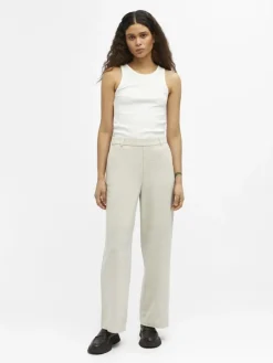 OBJSANNE ALINE WIDE PANT NOOS sandshell