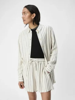 OBJSANNE L/S SHIRT AOP NOOS sandshell