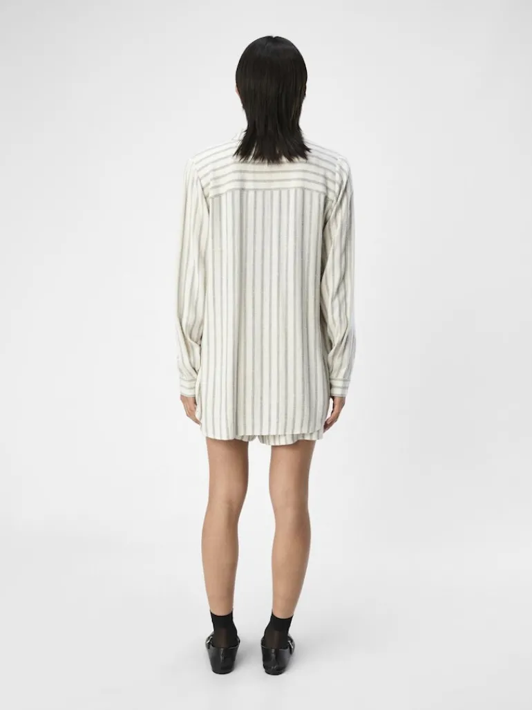 OBJSANNE L/S SHIRT AOP NOOS sandshell