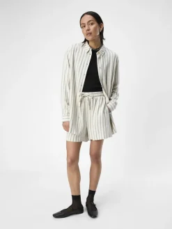 OBJSANNE L/S SHIRT AOP NOOS sandshell