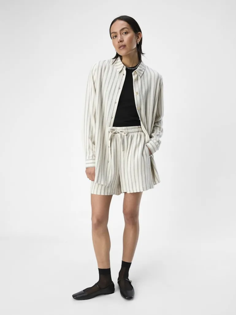OBJSANNE L/S SHIRT AOP NOOS sandshell