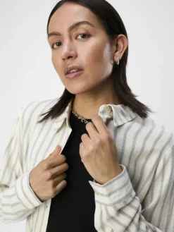 OBJSANNE L/S SHIRT AOP NOOS sandshell